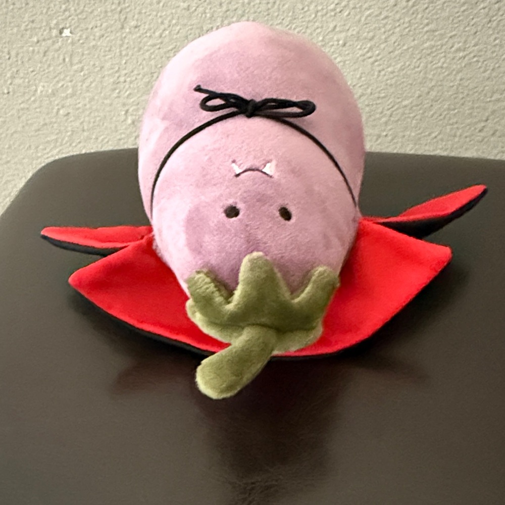 Retired NEW Jellycat Vivacious Eggplant Vampire Halloween Plush Spooky FAST SHIP - Picture 7 of 8